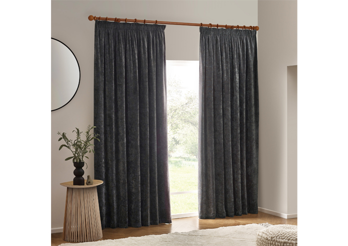 Heavy Chenille Pencil Pleat, Charcoal - Ready Made Curtains - Image 7